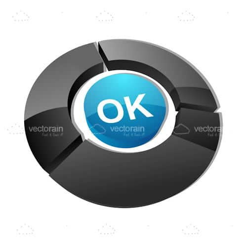 Blue OK Button with Black Surround